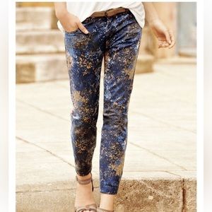 Peruvian CONNECTION - Cotton Blend Atelier Paint Splatter Ankle Pants - Size 16